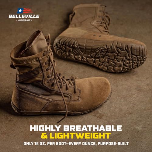 Belleville Mini-Mil TR105 8" Tactical Boots for Men - Minimalist Military Boots - Army/Air Force OCP ACU Coyote Brown Leather with Low Drop & Slip-Resistant Vibram Tarsus Outsole - 4.5 - Image 5