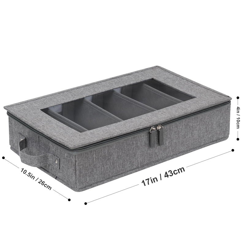 Lafulling Flatware Utensil Storage Case, Silverware Storage Box Chest with Adjustable Dividers, Cutlery Storage Holder with Zipper Lid for Organizing Cutlery, Flatware, Knives, Large Capacity Gray - Image 4