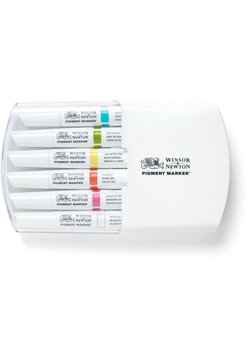 WINSOR & NEWTON Winsor And Newton Pigment Marker Rich Tones Set 6 Colors  - Image 1