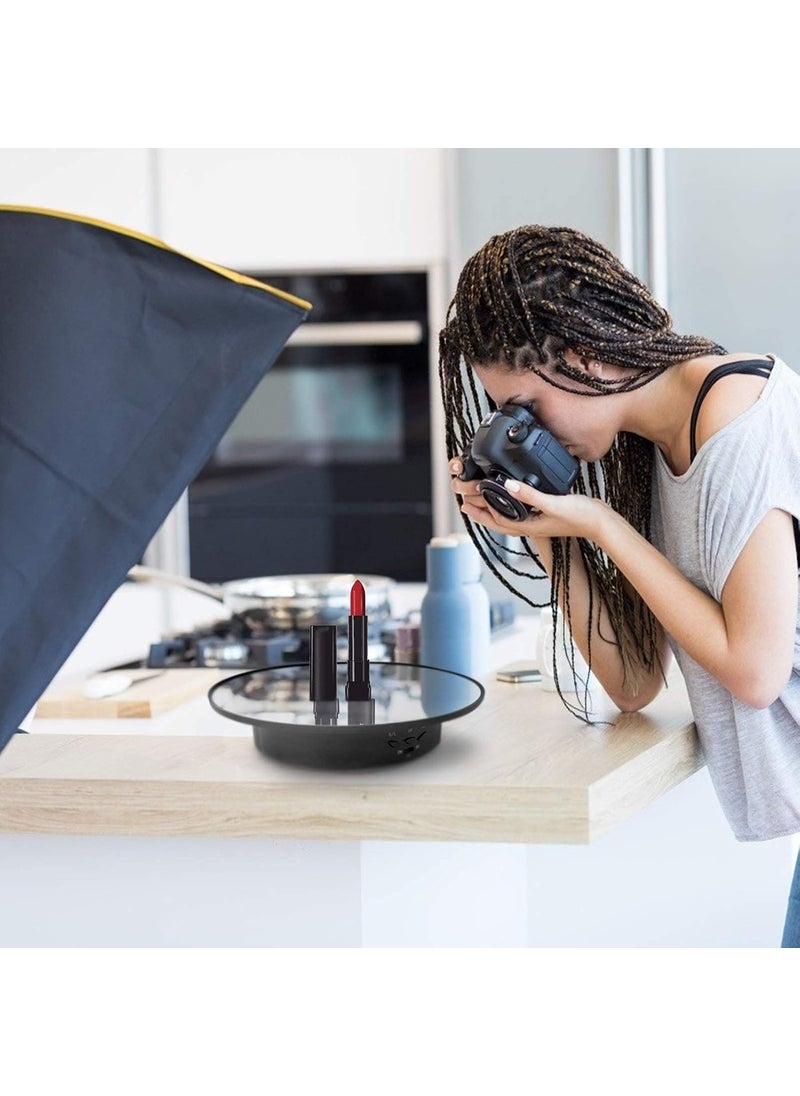 ZenCart Electric Rotating Display Stand 360 Degree Rotating Turntable with USB Charge Rotating Display Stand for Photography Rotating Turntable Adjustable Smooth Rotation