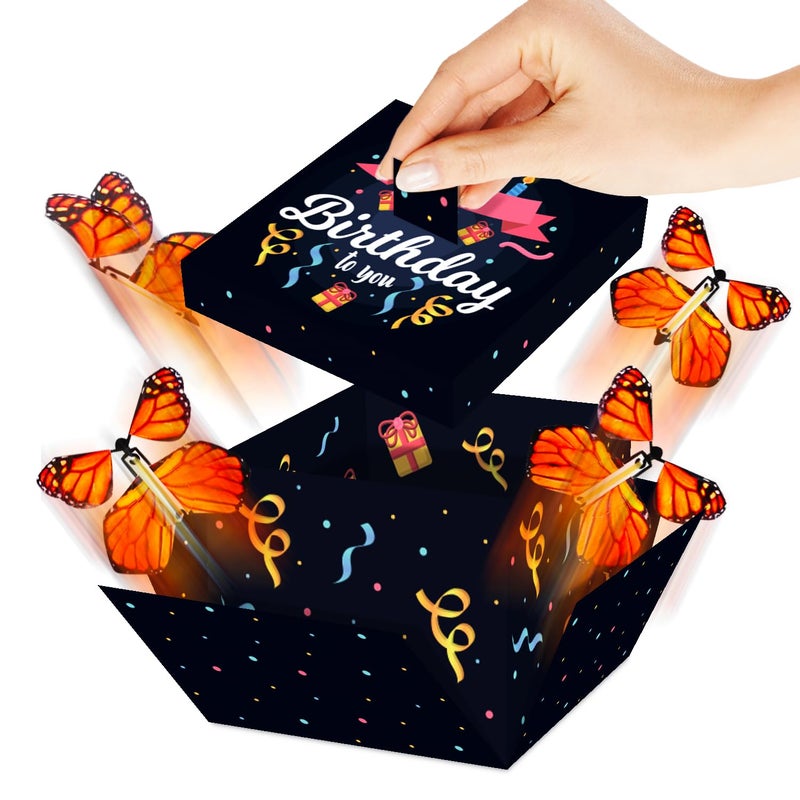 FETTIPOP Premium Butterfly Explosion Box â€“ Funny Surprise Prank Gift with Flying Butterflies - Unique Birthday or Party Box for Kids & Adults - Image 1