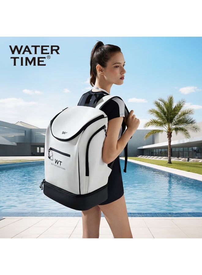 Watertime/shuichuren حقيبة سباحة مع فصل جاف ورطب، حقيبة ظهر للغوص والغطس للرجال والنساء، حقيبة تخزين شاطئية، أسود - Image 5