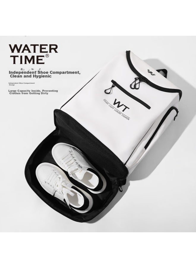 Watertime/shuichuren حقيبة سباحة مع فصل جاف ورطب، حقيبة ظهر للغوص والغطس للرجال والنساء، حقيبة تخزين شاطئية، أسود - Image 4