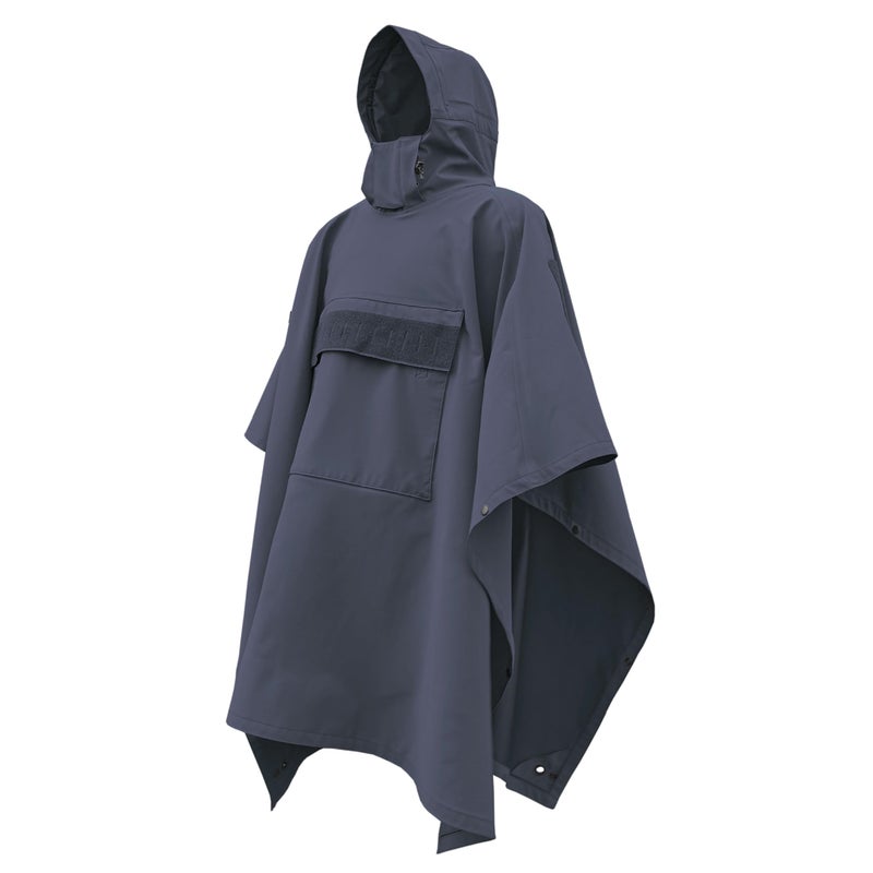 HARZARD 4 PonchoVilla MK2 Tactical Military Poncho Waterproof Hooded Rain Gear for Hiking Camping Lightweight Packable Softshell Cape HeavyDuty Raincoat for Travel Backpacking Blue