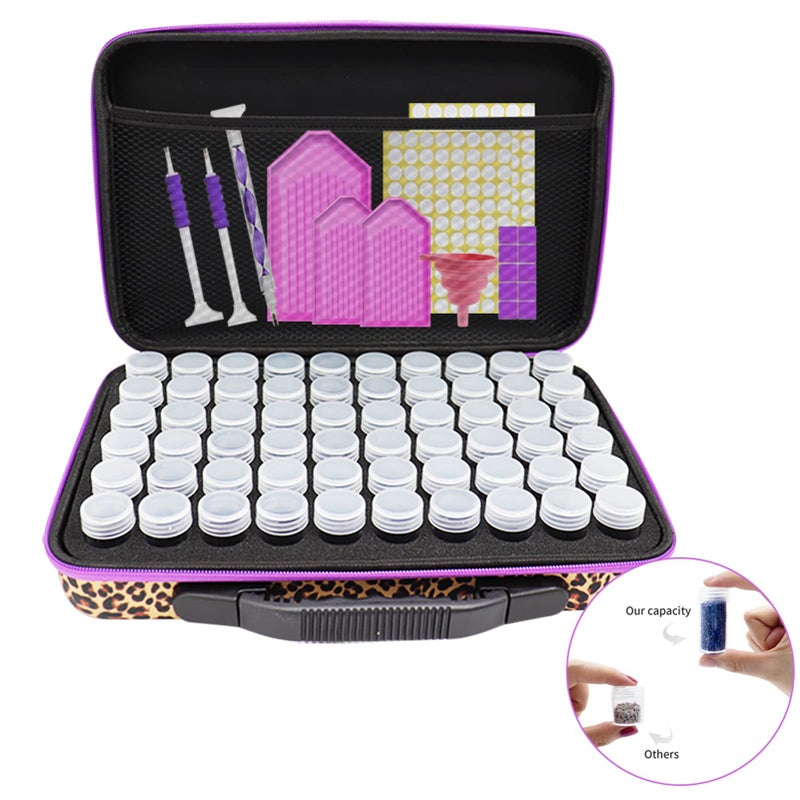 ZORETCO Diamond Painting Storage Containers,240 Slots Diamond Painting Accessories with Tools for Diamond Art Organizer Craft Jewelry Beads Storage Box - Image 2