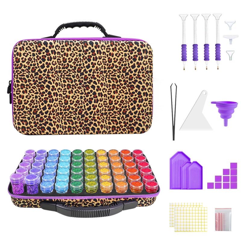 ZORETCO Diamond Painting Storage Containers,240 Slots Diamond Painting Accessories with Tools for Diamond Art Organizer Craft Jewelry Beads Storage Box - Image 1