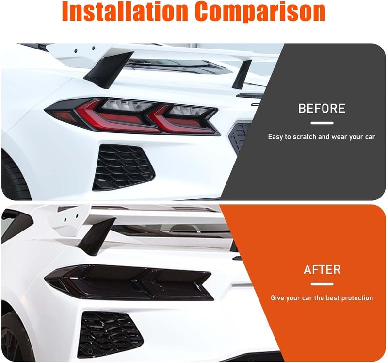 TOYCIDFG Smoked Tinted Tail Light Cover Trim for Chevrolet Corvette C8 Z06 (2020-2022) - Image 2