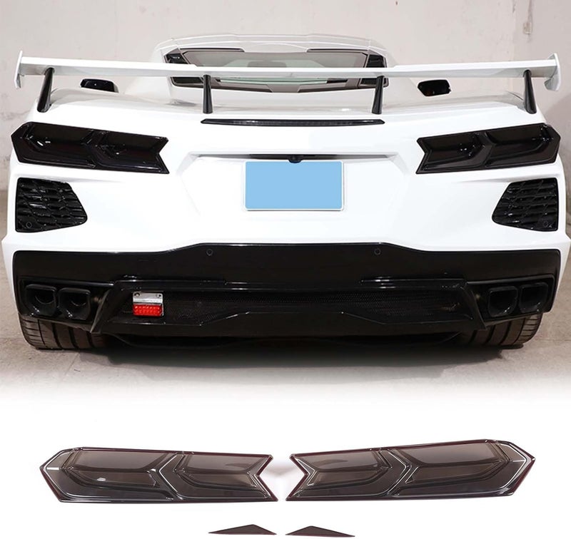 TOYCIDFG Smoked Tinted Tail Light Cover Trim for Chevrolet Corvette C8 Z06 (2020-2022) - Image 1