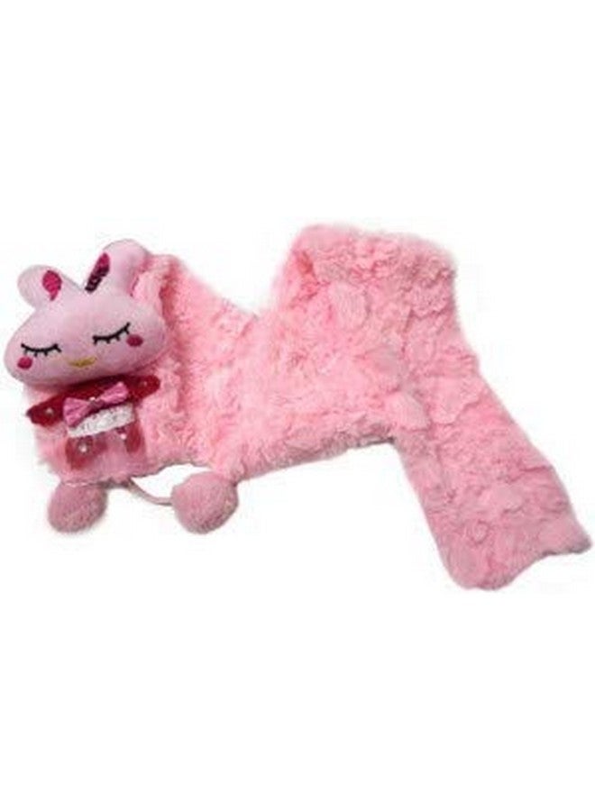 وشاح مالفينا الشتوي للأطفال بأسلوب كرتوني لطيف جداً ودافئ للأولاد والبنات دافئ ملون لرقبة الأطفال (وردي)