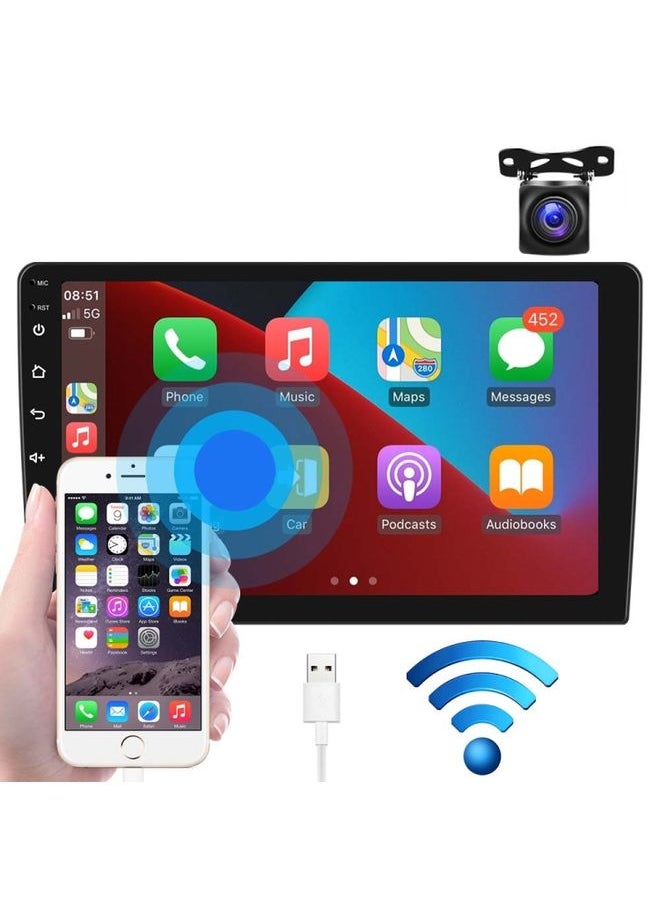 BURAQ - A3012 9 Inch Android Navigation CarPlay 1+32G Dual-Spindle Universal Central Control Screen Car Navigator Reversing Video Player(Standard+AHD Camera) - Image 1