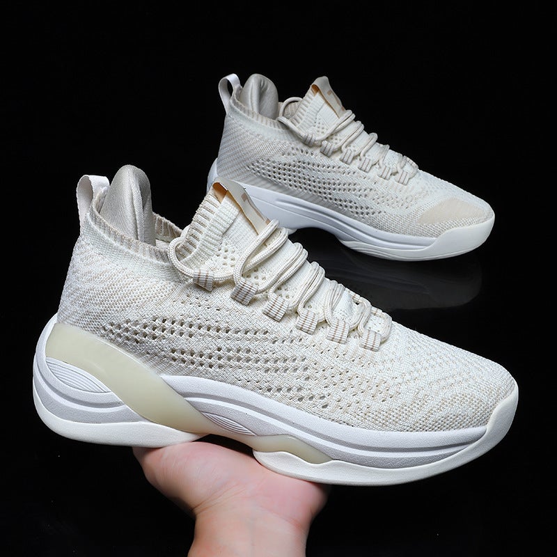 Basketball Shoes Friction Sound Ultra-Light Low-Top Running Men'S Shoes Fly Woven Surface Casual Sports Shoes Fashion All-Match Fashionable Women'S Shoes - Image 1