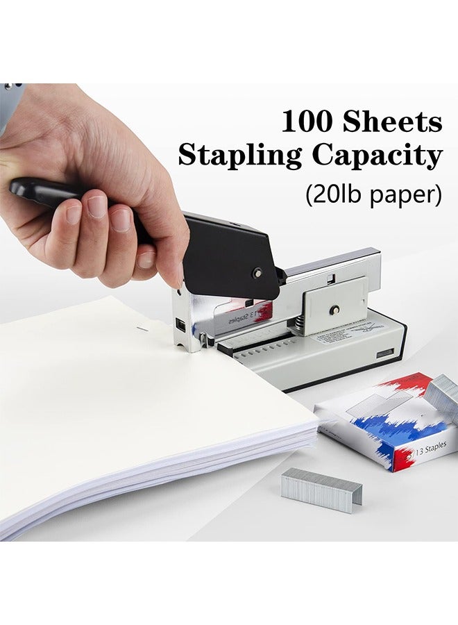 هاي هونور دباسة شديدة التحمل، دباسة كبيرة الحجم موفرة للعمالة يمكنها تدبيس 100 صفحة مرة واحدة (أسود/رمادي) - Image 3