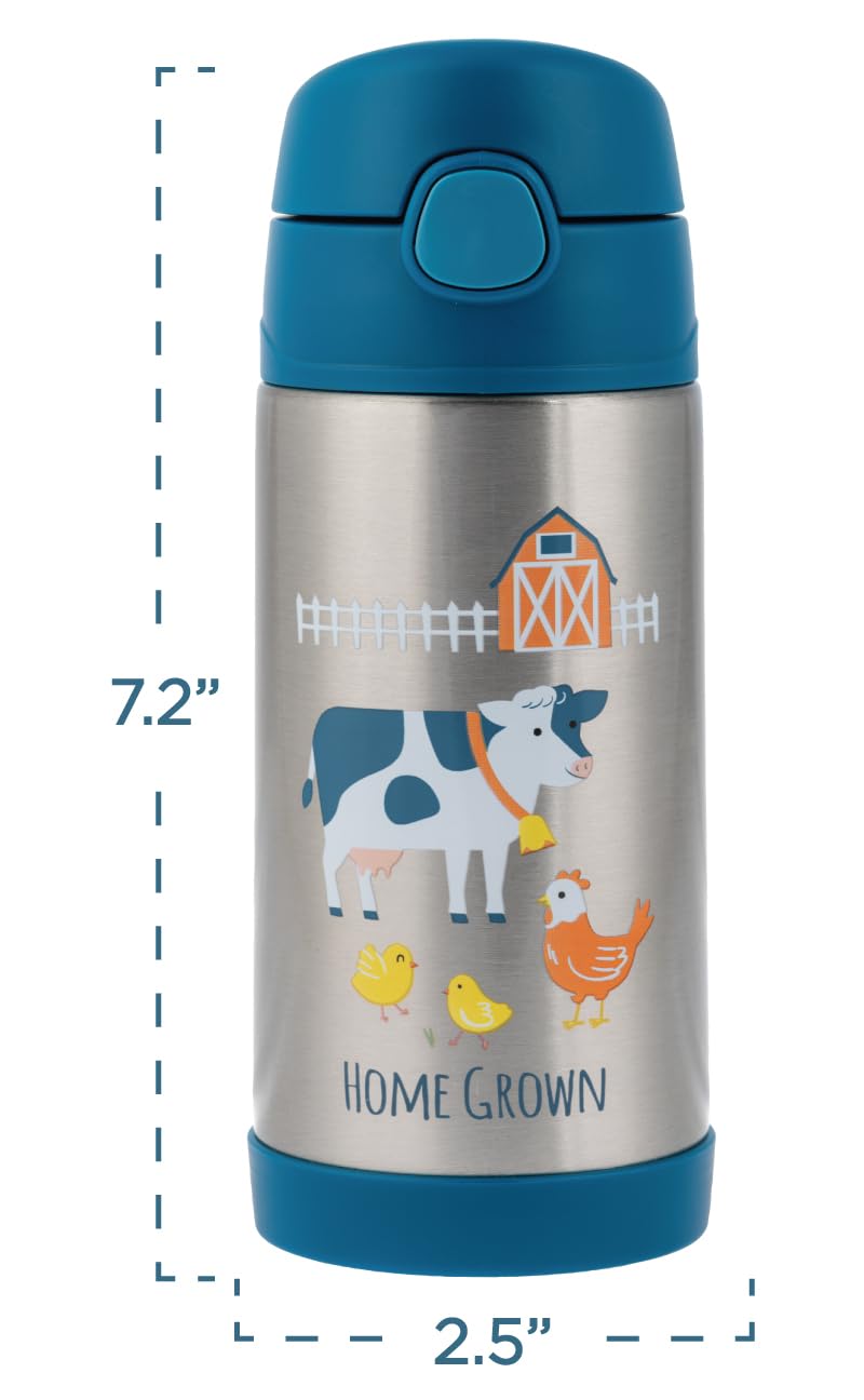 Stephen Joseph Double Wall Stainless Steel Bottles, Insulated Water Bottle for Kids Toddlers, Vacuum Insulated Bottle with Straw, BPA-Free Water Bottle – 11.8 Ounces, Outdoor - Image 2