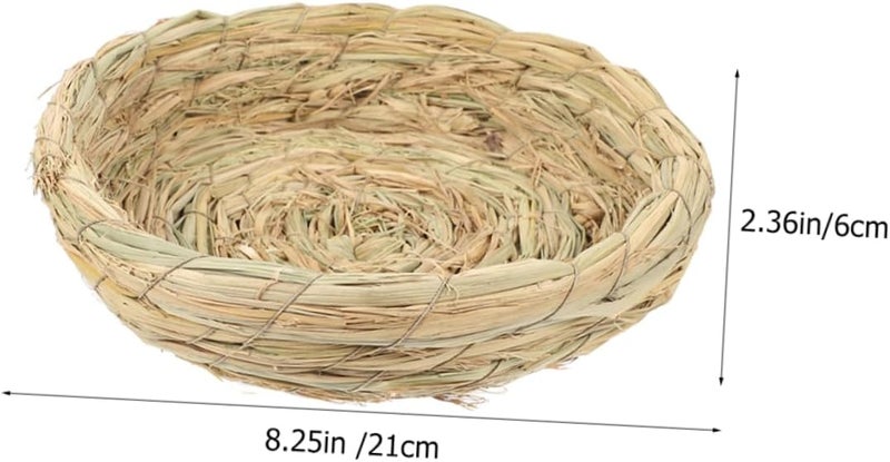 Kisangel Hand Woven Straw Bird Nest for Small Animals Removable Washable Pigeon Dove Breeding Bed Comfortable Outdoor Garden Ornament with Natural Woven Design Easy to Clean and Maintain - Image 2
