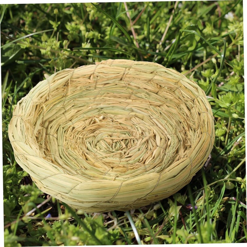 Kisangel Hand Woven Straw Bird Nest for Small Animals Removable Washable Pigeon Dove Breeding Bed Comfortable Outdoor Garden Ornament with Natural Woven Design Easy to Clean and Maintain - Image 3