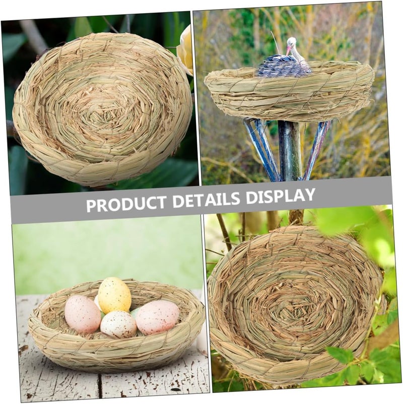 Kisangel Hand Woven Straw Bird Nest for Small Animals Removable Washable Pigeon Dove Breeding Bed Comfortable Outdoor Garden Ornament with Natural Woven Design Easy to Clean and Maintain - Image 4