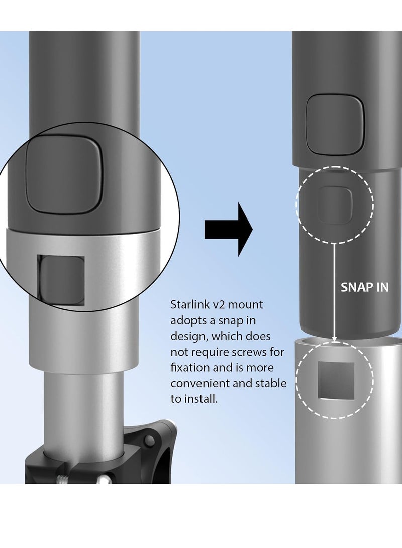 general Starlink RV Ladder Mount, Starlink Roof Rack Mount, 200lbs Load, 0.8-1.17inch Installation Range for Pole/Roof/SUV/Outdoor(All Aluminum Material) - Image 2