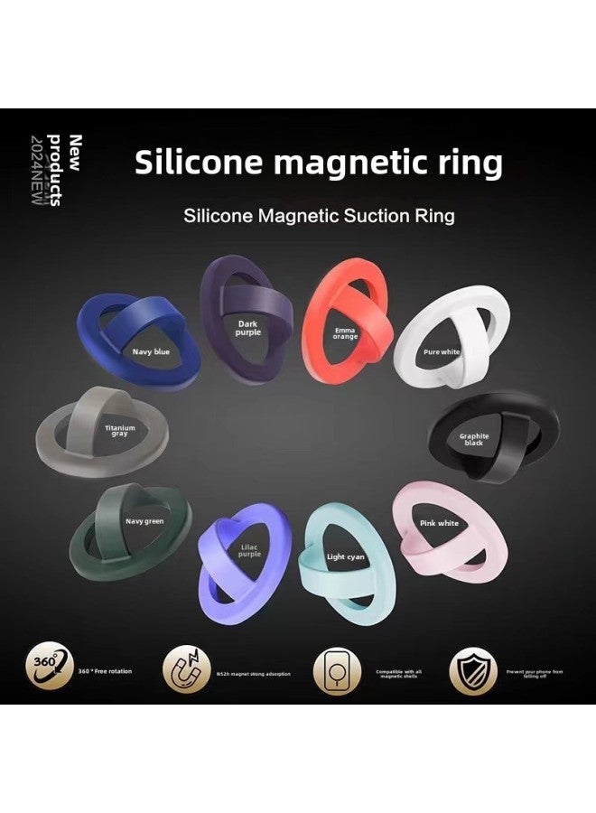 （random color one）Suitable For Apple Mobile Phone Back Sticker Liquid Silicone Strong Magnetic Bracelet Mobile Phone Bracket Ring Buckle Desktop Support Frame-Color:Random Colors - Image 2
