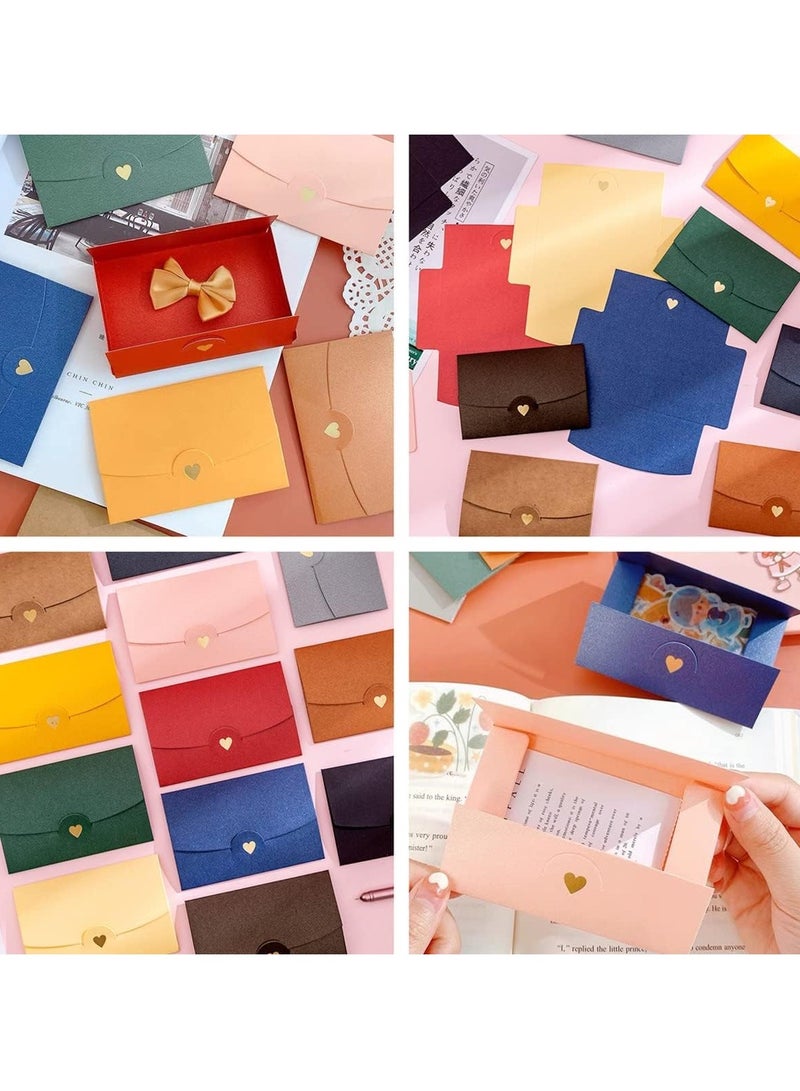 KASTWAVE Mini Envelopes, 26 Pieces Gift Card Envelopes, Multi Color Mini Envelope, with Heart Clasp, for Invitations, Postcard,Wedding, DIY Gift Cards, Valentine's Day (13 Models) - Image 4