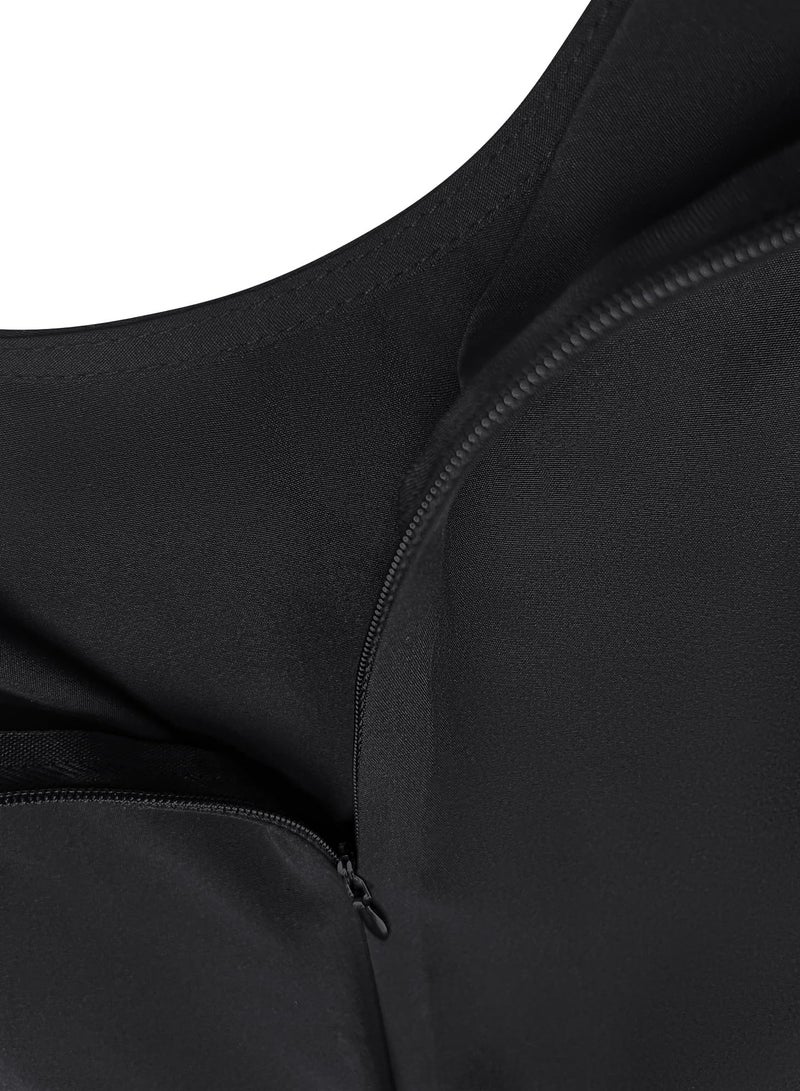 Solid Color Zipper Abaya Muslim Dresses for Women Girls Pockets Islamic Prayer Clothes - Image 5