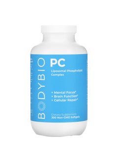 BodyBio BodyBio, PC, Liposomal Phospholipid Complex, 1,300 mg, 300 Non-GMO Softgels (650 mg per Softgel)  - Image 1