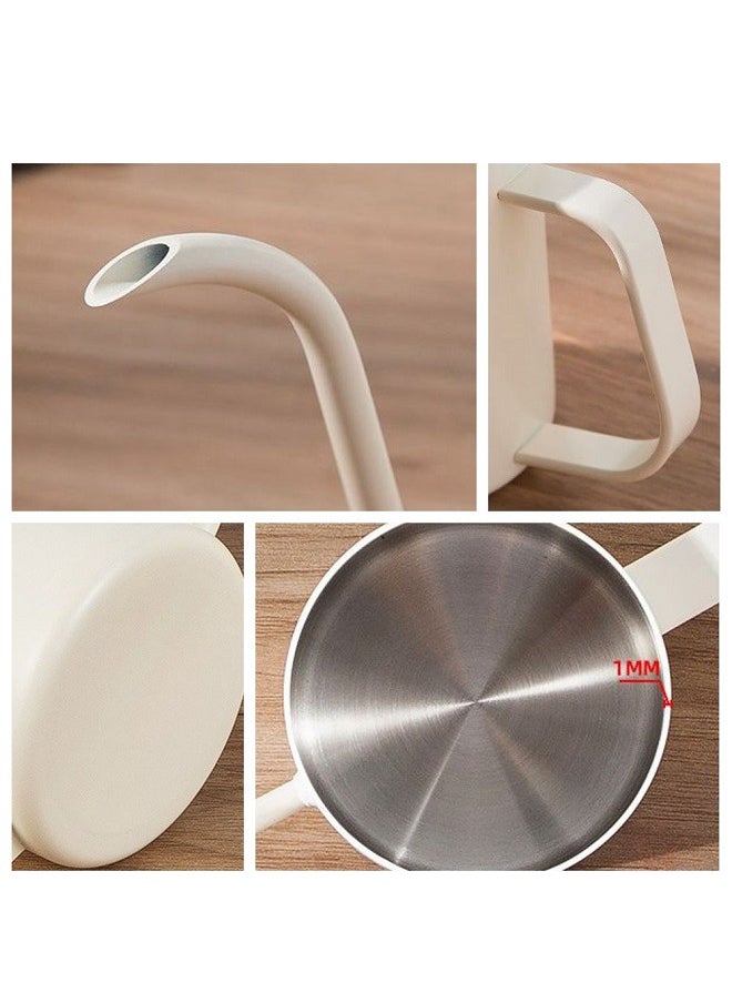 Coffee Pot with Tick marks Cover Stainless Steel Long Narrow Spout for Hand Drip Kettle Pour Over Tea Pot 600mL