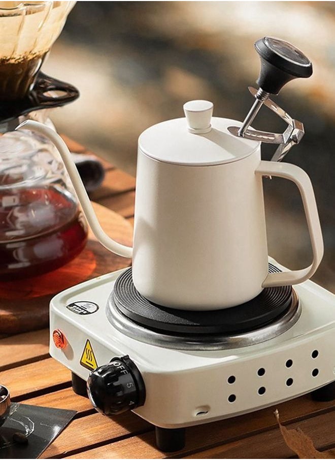 Coffee Pot with Tick marks Cover Stainless Steel Long Narrow Spout for Hand Drip Kettle Pour Over Tea Pot 600mL