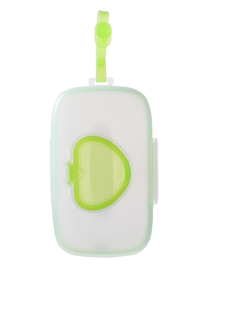 Excefore Baby Wipe Dispenser, Portable Refillable Wipe Case, Reusable Travel Wet Wipe Pouch for Travel-Pouch Carries (Green) - Image 1