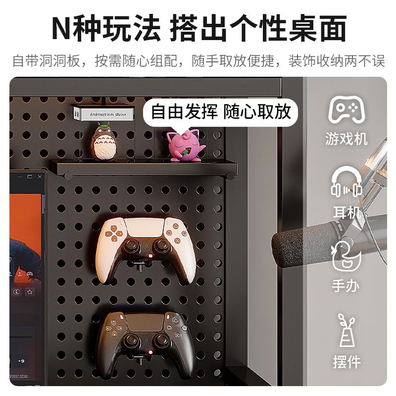 Desktop Hole Board Iron Bookshelf Desk Storage Rack Dormitory Layered Storage Rack Desk Home Organizing Rack - Image 4