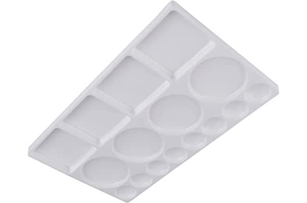 FIRST CLICK 16 Well Watercolor Rectangular Paint Tray No.101 Mixing Palette White Size 11" X 6.5" inches 1 pc - Image 2