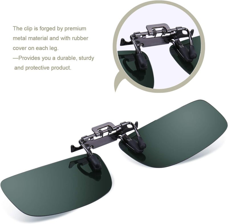 Besgoods Cycling Sport Polarized Clip-on Flip up Metal Clip Sunglasses Lenses Glasses Unbreakable Driving Fishing Outdoor - Image 2