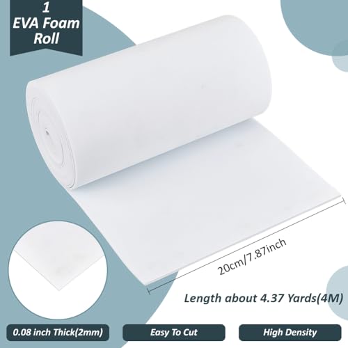 BENECREAT 1574 inch White EVA Foam Sheets Roll 78inch Wide Foam Seal Strips for Arts and Crafts Supplies Cosplay Costumes and House Decorations 2mm Thick - Image 3