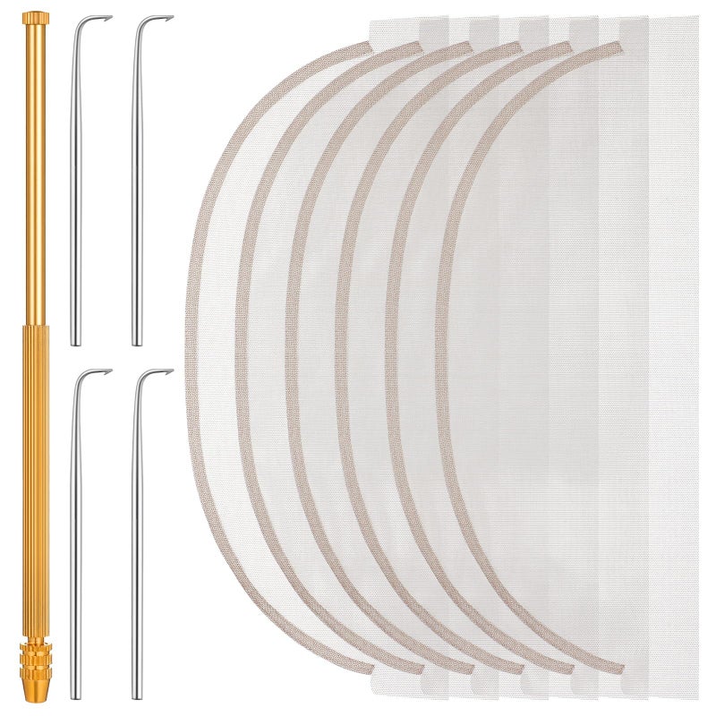 APLZGMG 11Pcs Wig Making Kit Including 4Pcs 13 4in Wig Lace and Wigs Installation Kit 4 Ventilating Needles and 1 Brass Ventilating Holder Comprehensive Wigs Making Supplies for Beginners Professionals - Image 3