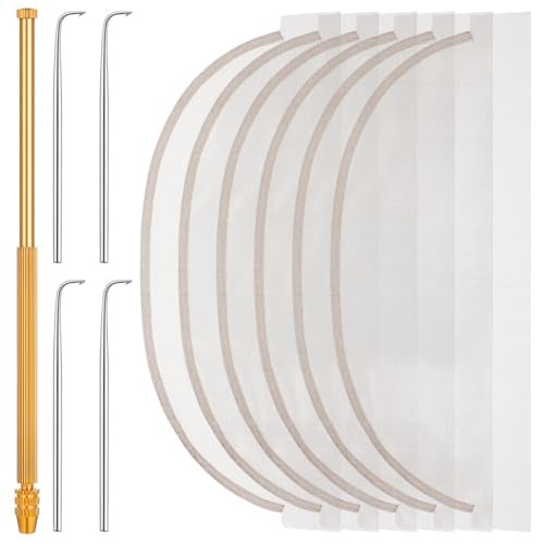 APLZGMG 11Pcs Wig Making Kit Including 4Pcs 13 4in Wig Lace and Wigs Installation Kit 4 Ventilating Needles and 1 Brass Ventilating Holder Comprehensive Wigs Making Supplies for Beginners Professionals - Image 1