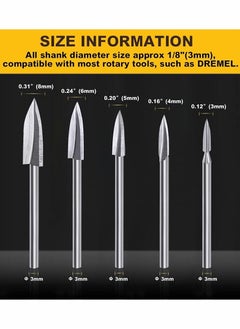 Y&D Wood Carving Drill and Tools Universal Accessories, White Steel Bit Rotary Grinding Tool for Crafts, DIY, Carving, Drilling (5 Pcs)  - Image 5