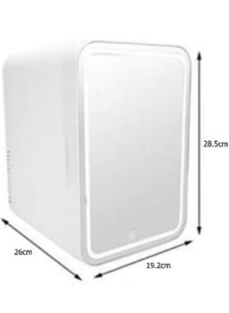 فيتاشيلي ثلاجة مكياج صغيرة، ثلاجة مستحضرات تجميل محمولة سعة 8 لتر، لوحة زجاجية وإضاءة LED، فريزر مبرد/دافئ، تستخدم للعناية بالجمال والبشرة في المنزل، السيارة 28.5X26X19.2 سم - Image 2