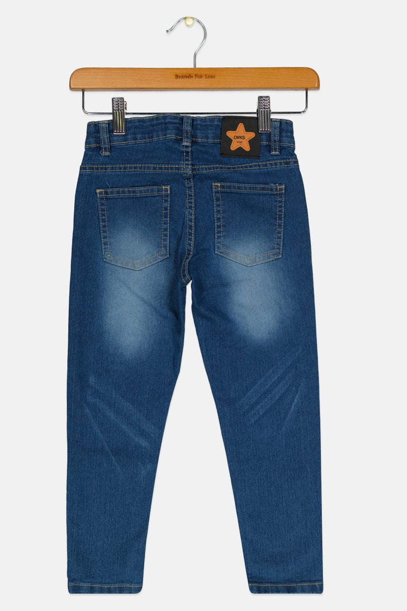 Overkids جينز قابل للتمدد للفتيات، مغسول، أزرق - Image 2