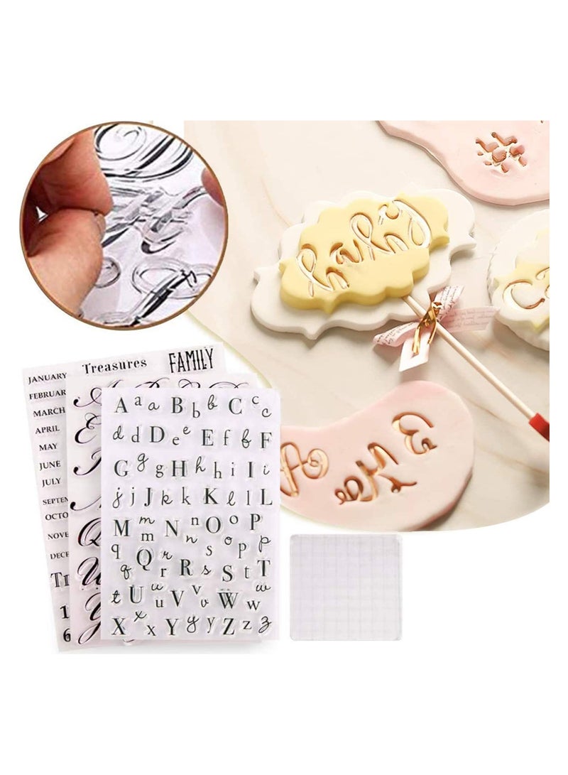 SYOSI 4 Pcs Alphabet Cake Stamp Tool Numbers Fondant Cake Mould DIY Cookie Stamp Cutter Handmade English Letters Biscuit Cake Cookie Baking Tools - Image 4
