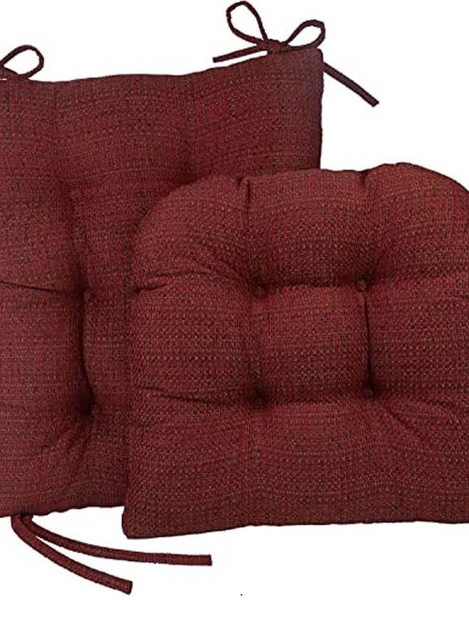 Klear Vu Tyson XL Gripper Non-Slip Extra Large Overstuffed Rocking Chair Pad Set, 17" x 17", Red - Image 1