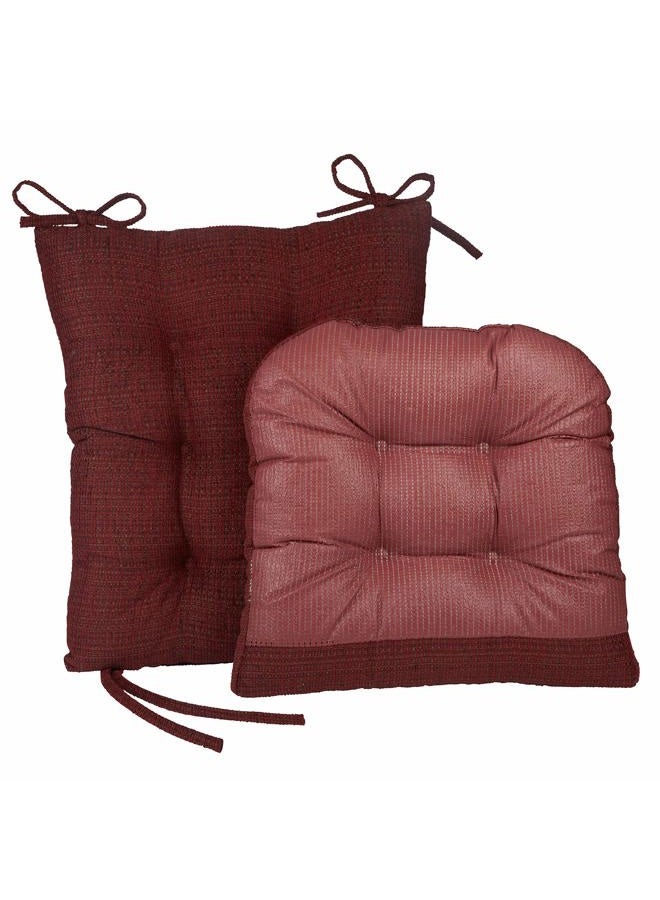 Klear Vu Tyson XL Gripper Non-Slip Extra Large Overstuffed Rocking Chair Pad Set, 17" x 17", Red - Image 3
