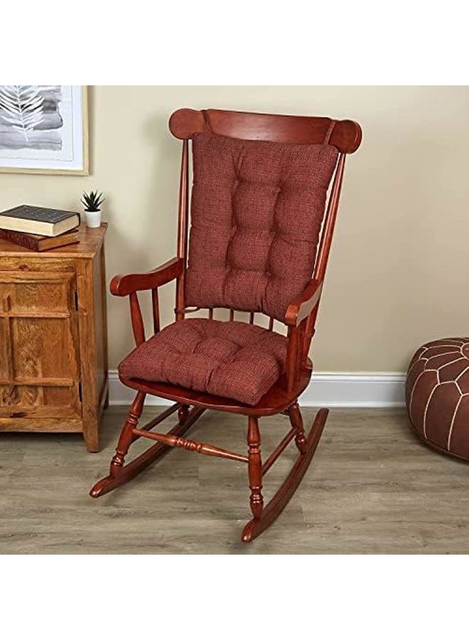 Klear Vu Tyson XL Gripper Non-Slip Extra Large Overstuffed Rocking Chair Pad Set, 17" x 17", Red - Image 2