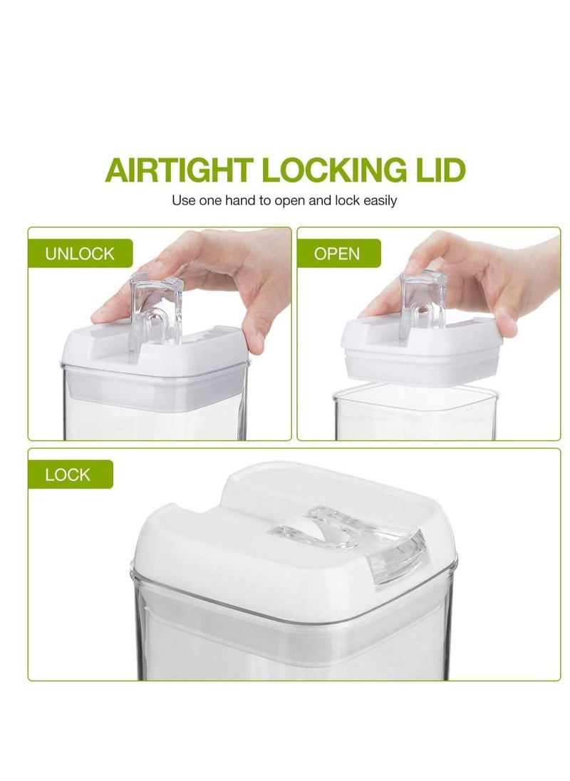 Airtight Food Storage Containers with Lids, 6 PC Set BPA Free Plastic Containers for Kitchen Pantry Organization and Storage, Leak-Proof Stackable Canister, include Measuring Spoon and 10 Labels