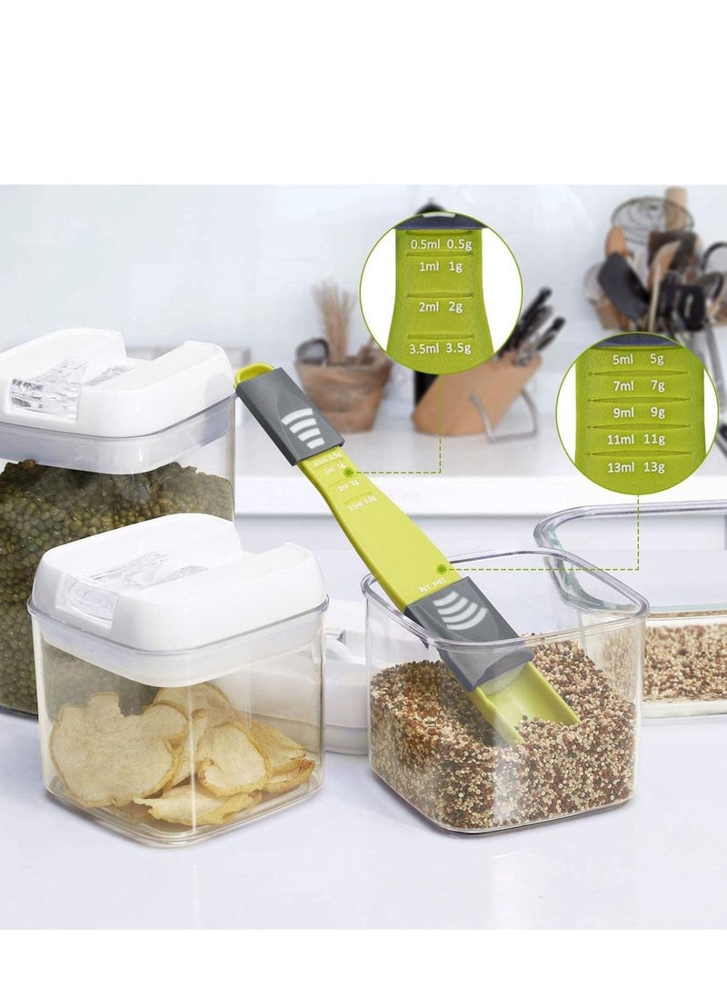 Airtight Food Storage Containers with Lids, 6 PC Set BPA Free Plastic Containers for Kitchen Pantry Organization and Storage, Leak-Proof Stackable Canister, include Measuring Spoon and 10 Labels