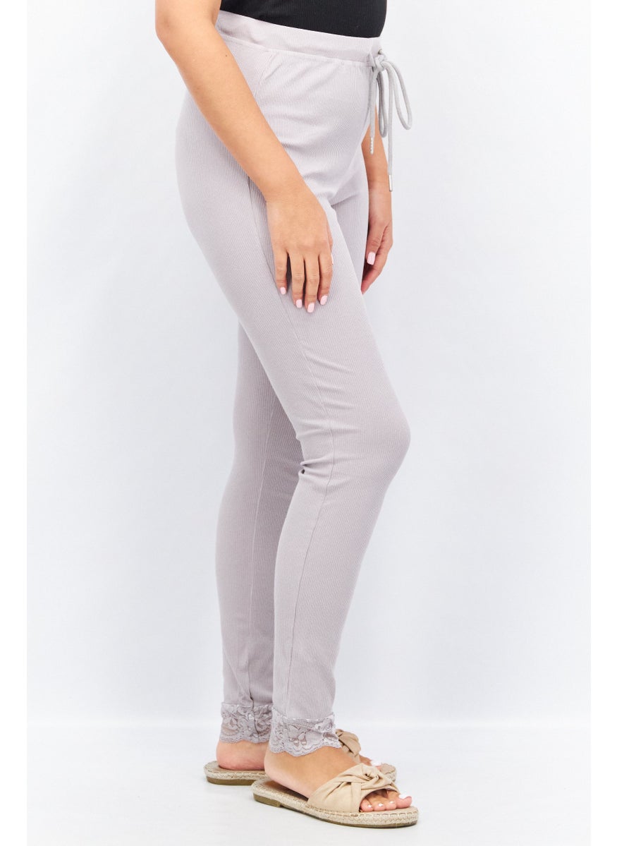 SkyLar Rose Women Hight Rise Textured Leggings, Grey  - Image 4