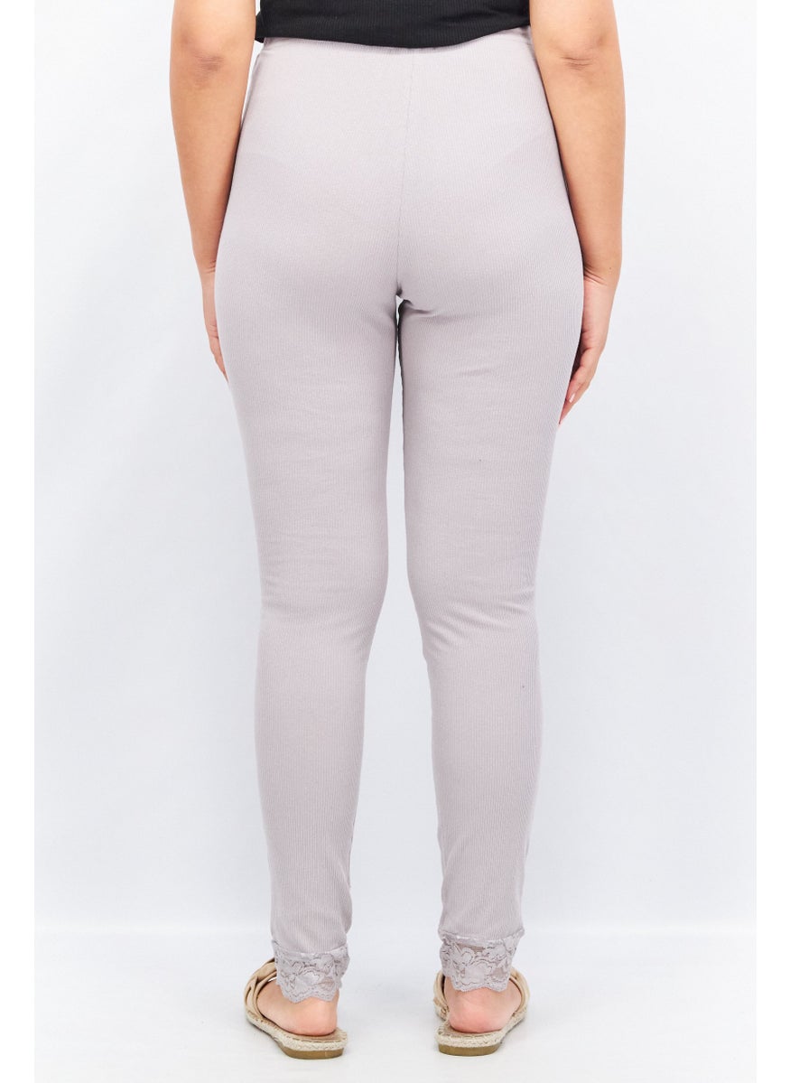 SkyLar Rose Women Hight Rise Textured Leggings, Grey  - Image 3