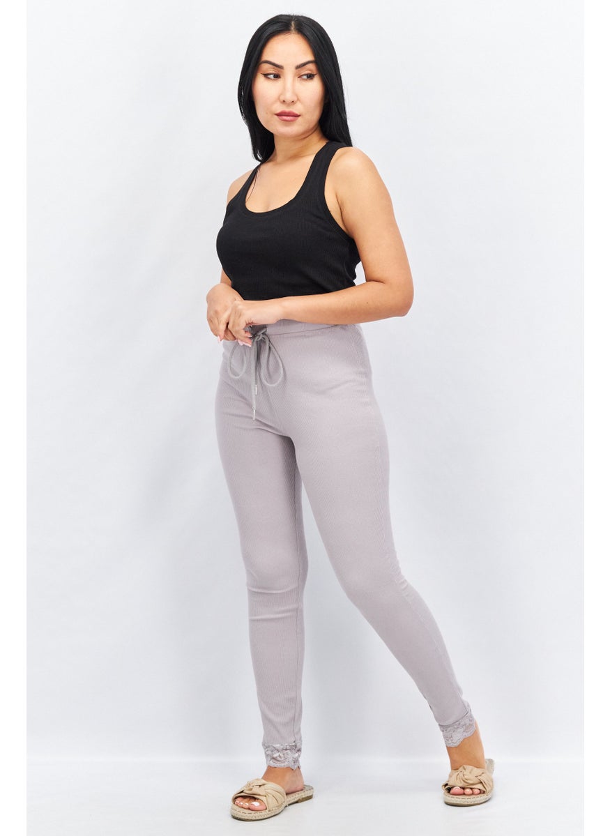 SkyLar Rose Women Hight Rise Textured Leggings, Grey  - Image 2