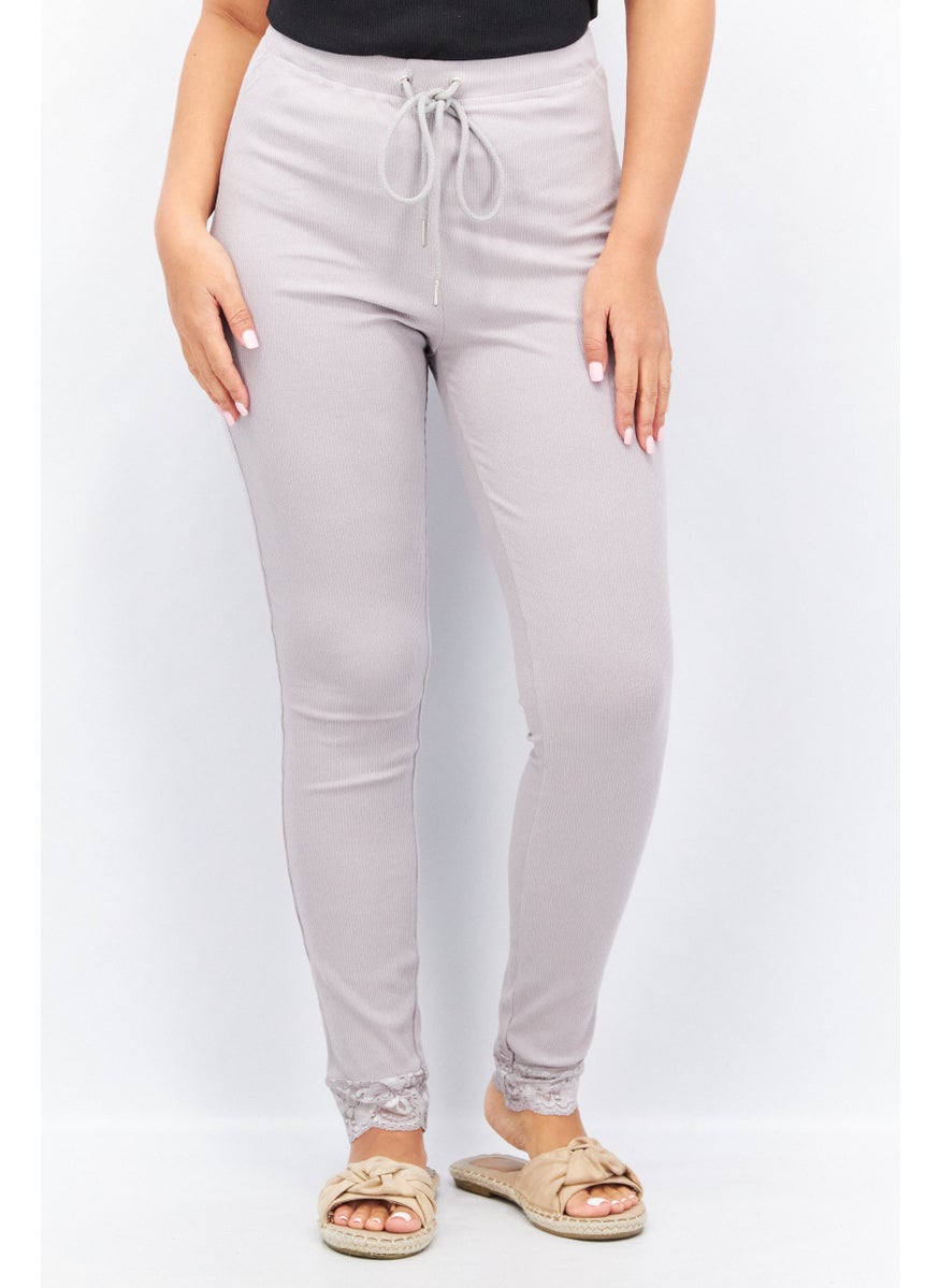 SkyLar Rose Women Hight Rise Textured Leggings, Grey  - Image 1