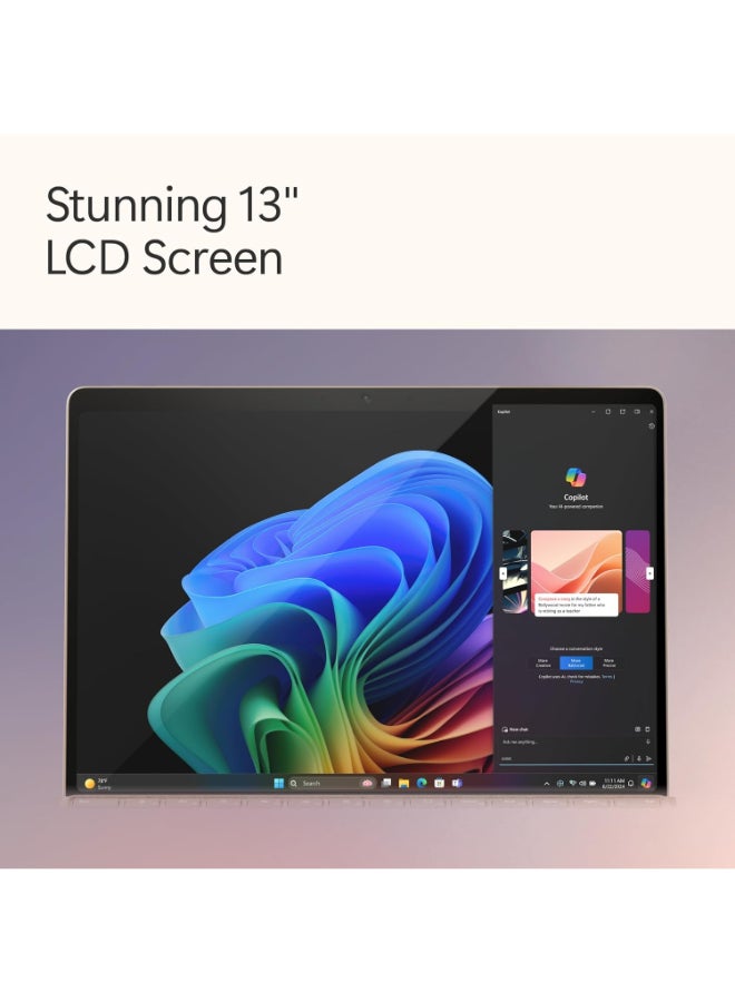 مايكروسوفت Surface Pro 11 Copilot+ PC Tower PCشاشة مقاس 13 بوصة، معالج Qualcomm Snapdragon X Elite/ذاكرة وصول عشوائي 32 جيجابايت/محرك أقراص SSD سعة 1 تيرابايت/رسومات Qualcomm Adreno/نظام التشغيل Windows 11 Home - Image 5