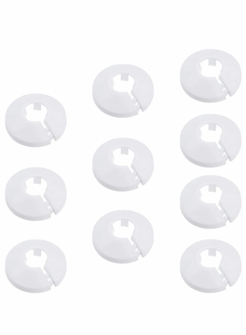 Generic Radiator Pipe Cover, 10Pcs Strong White Plastic Collars Sleeve Decoration Hole Collar Clips Rings for 12 mm Diameter Water Heating Tidy Pipework (White)  - Image 1