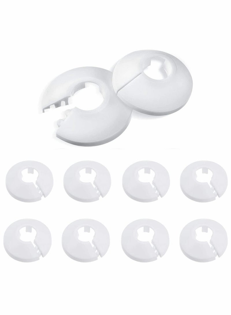 Generic Radiator Pipe Cover, 10Pcs Strong White Plastic Collars Sleeve Decoration Hole Collar Clips Rings for 12 mm Diameter Water Heating Tidy Pipework (White)  - Image 3